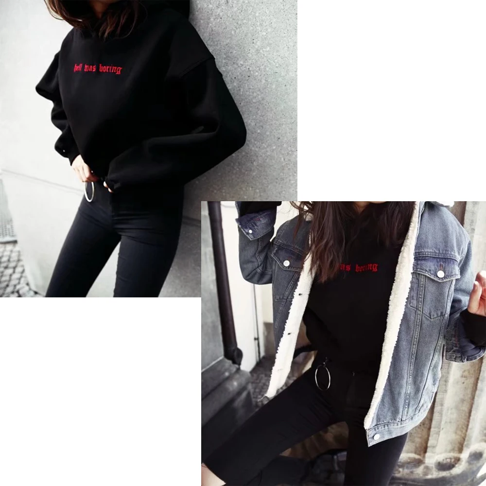 Укороченные толстовки с капюшоном, Женская Толстовка Harajuku с вышивкой, флисовый черный розовый Ариана Гранде, винтажный пуловер с капюшоном, sudadera mujer