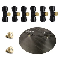 c179 6sets brass mist sprayer with tee fittings slip lock connector plus 2pcs spare atomizing nozzles