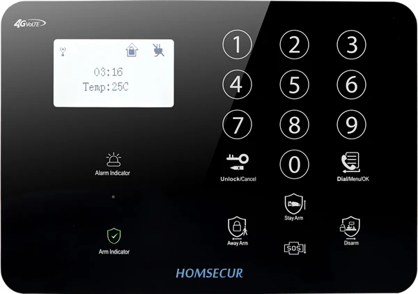 Homsecur беспроводный и проводной 4G/3g/GSM lcd домашний дом сигнализация панель с несколькими языками меню