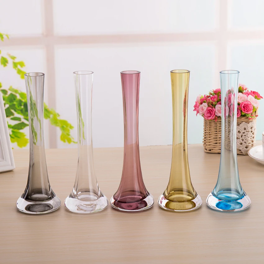 Современная креативная разноцветная стеклянная ваза железная башня прозрачная