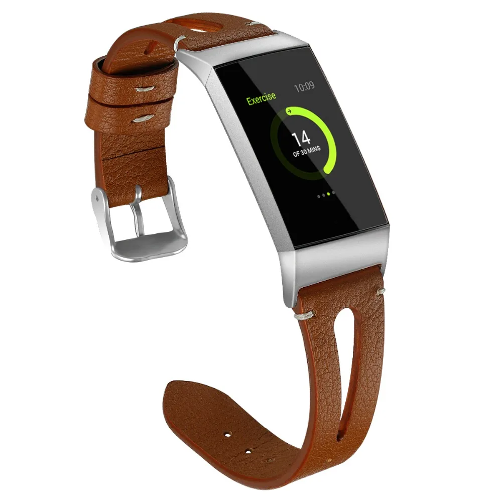 Ремешок для часов Fitbit Charge 3 кожаный браслет ремешок из натуральной кожи