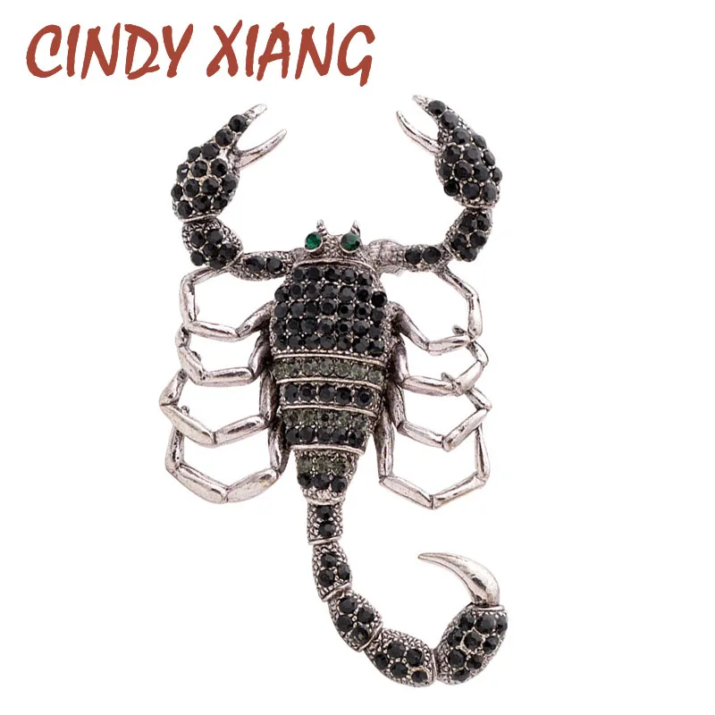 Женская брошь в форме скорпиона CINDY XIANG зеленая насекомого аксессуар для пальто