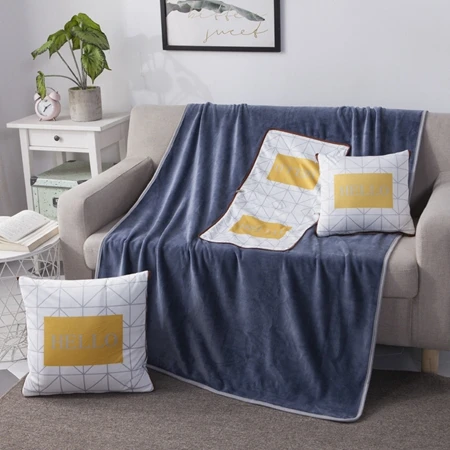 Cushion Blanket13 2 в 1 хлопок скандинавские Мультяшные олени складное лоскутное мягкое стеганое одеяло печатное квадратное домашнее офис автомобиль бросок диванная подушка под спину - Цвет: Cushion Blanket13