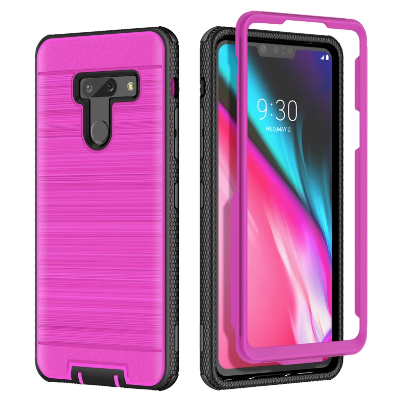 Темно-фиолетовый Защитный жесткий чехол 2 в 1 для LG G8, чехол ThinQ из поликарбоната, силиконовый ударопрочный защитный чехол для LG V50 ThinQ 5G - Цвет: Темно-фиолетовый