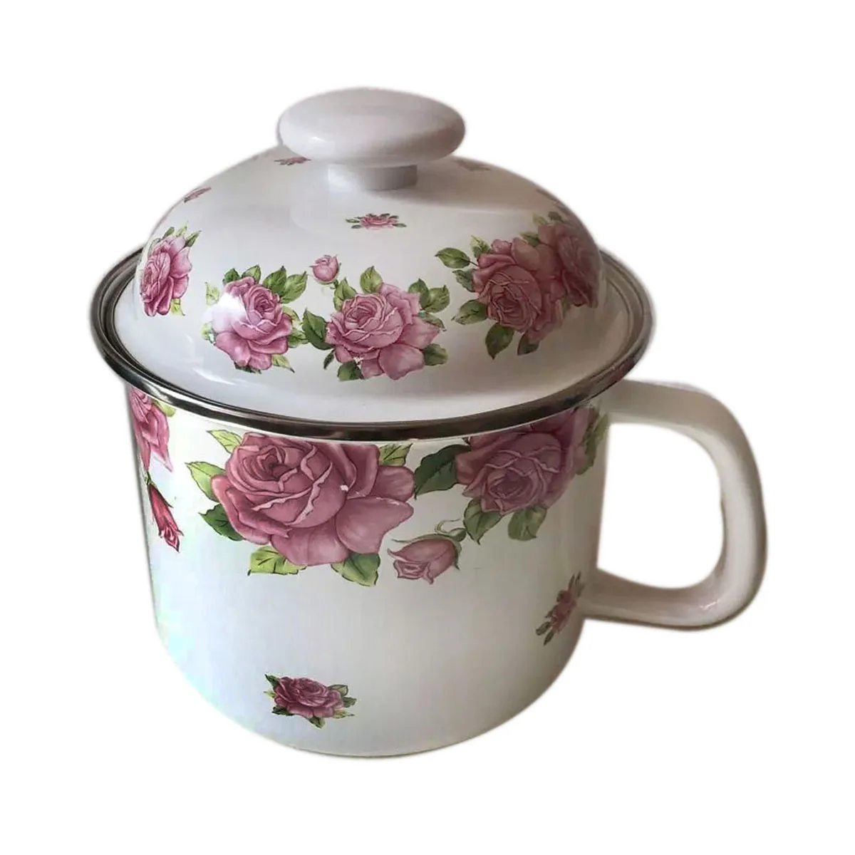 

Чашка для холодной воды, чашка для домашнего повседневного использования, чаша с крышкой, банка для сахара, 1400 мл, эмалированная чашка, миска...