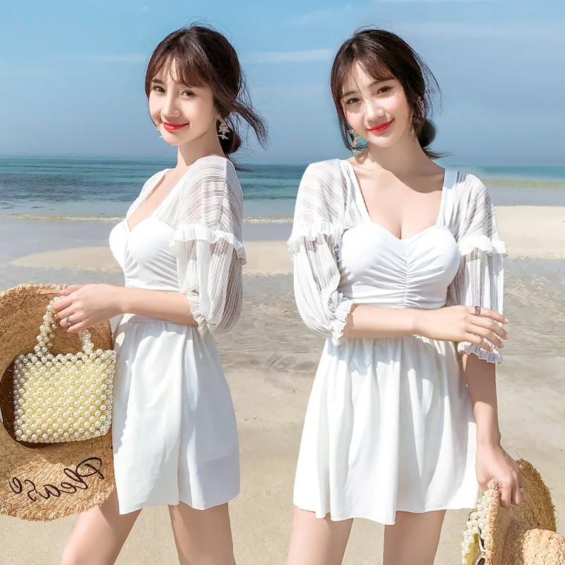 2018 Sexy Black White One Piece Swimsuit Swimwear Women Bodysuit High Waisted Bathing Suit Vintage Beach Wear Monokini | Спорт и