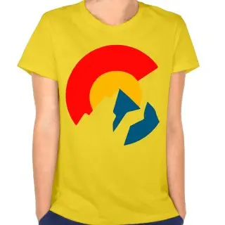 Колорадо Флаг логотип женская 2017 краткое случайные футболки broadcloth женщины