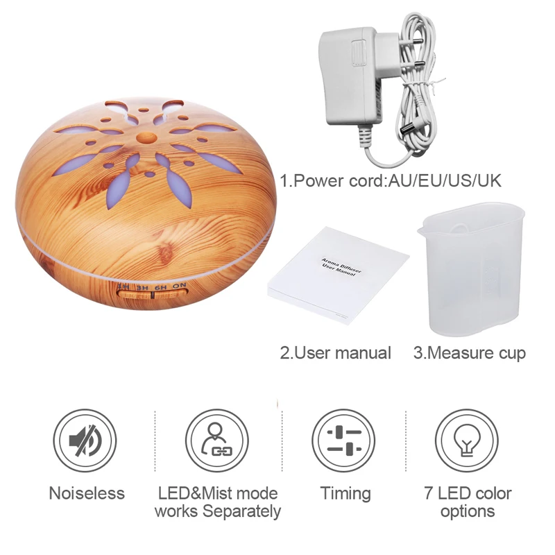 

KEBEIER Air Humidifier Essential Oil Diffuser Aroma Lamp Aromatherapy Electric 550ml Aroma Diffuser Mist Maker for Home