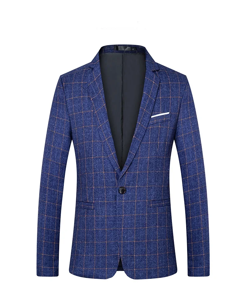 2019 Мужской элегантный модный костюм куртка на одной пуговице приталенный