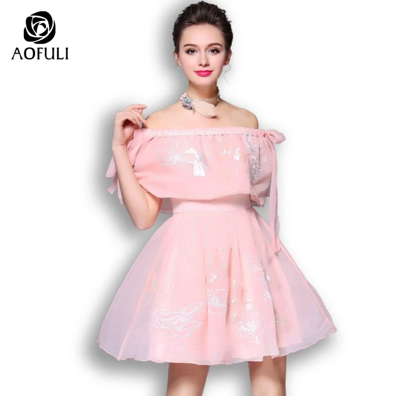 AOFULI S-XXXL 4XL 5XL бальное платье принцессы для девушек большие размеры вечернее