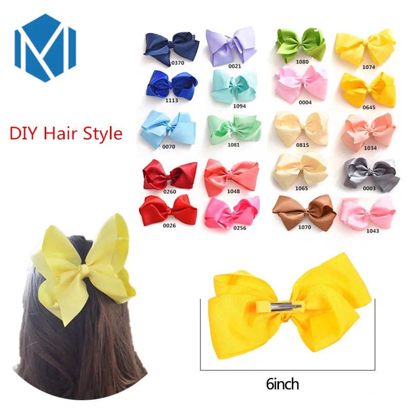 M MISM Новое поступление 1 шт красочные 6 &quotGrosgrain ленты банты для волос аксессуары с