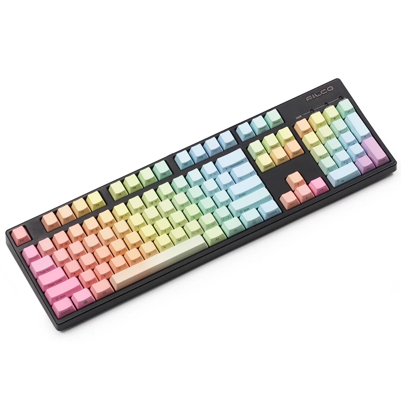 Радуга клавиши сбоку печатных толстый pbt OEM профиль 61/87/104 ключи для cherry