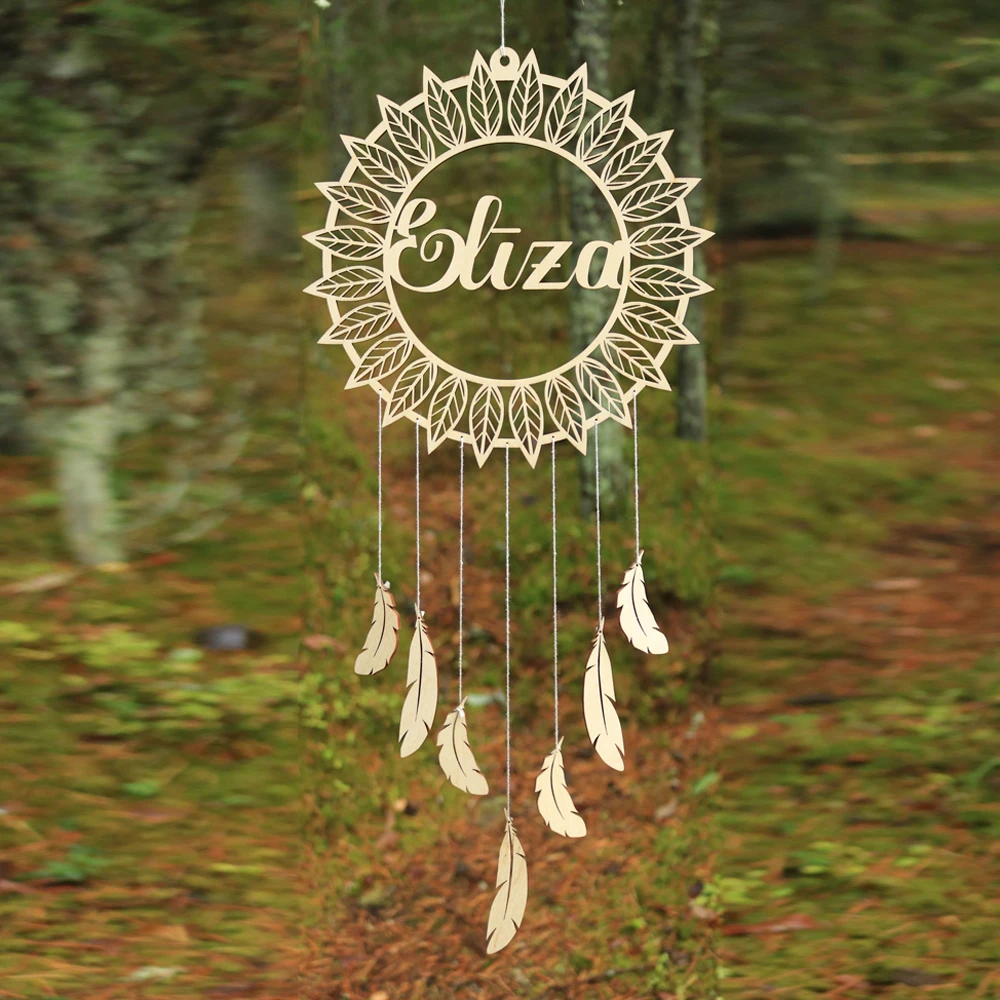 

Personalized name Wood dream catcher, Nursery Dream Catcher, Natural/Home Decor, New Baby nursery, Wall Hanging wedding decor