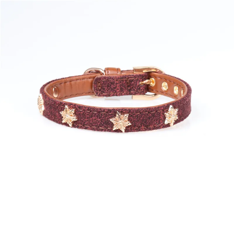 Ошейники для собак со снежинками из искусственной кожи прочные ошейники