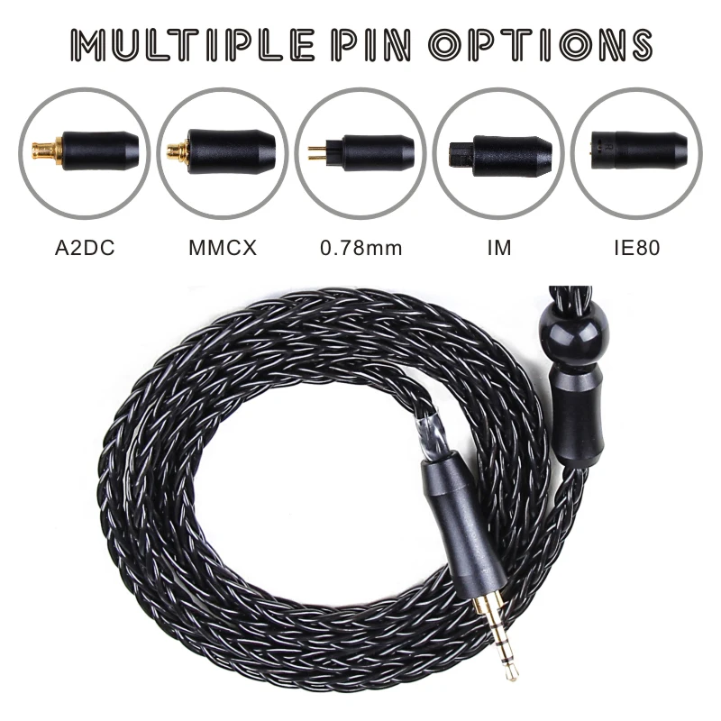 

FDBRO 2.5/3.5/4.4mm Silver Plated Earphone Upgrade Wire Headphone MMCX Cable SE425 SE535 IE80 IE8I IM 2Pin 0.78mm A2DC Cable