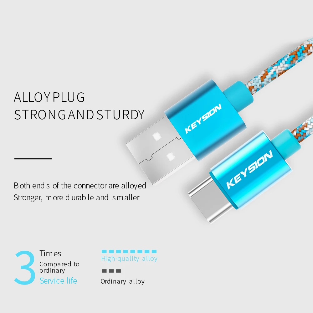KEYSION usb type-C кабель для samsung A50 A70 Быстрая зарядка type C мобильный телефон зарядный провод USB-C кабель для Xiaomi mi9 Redmi note7