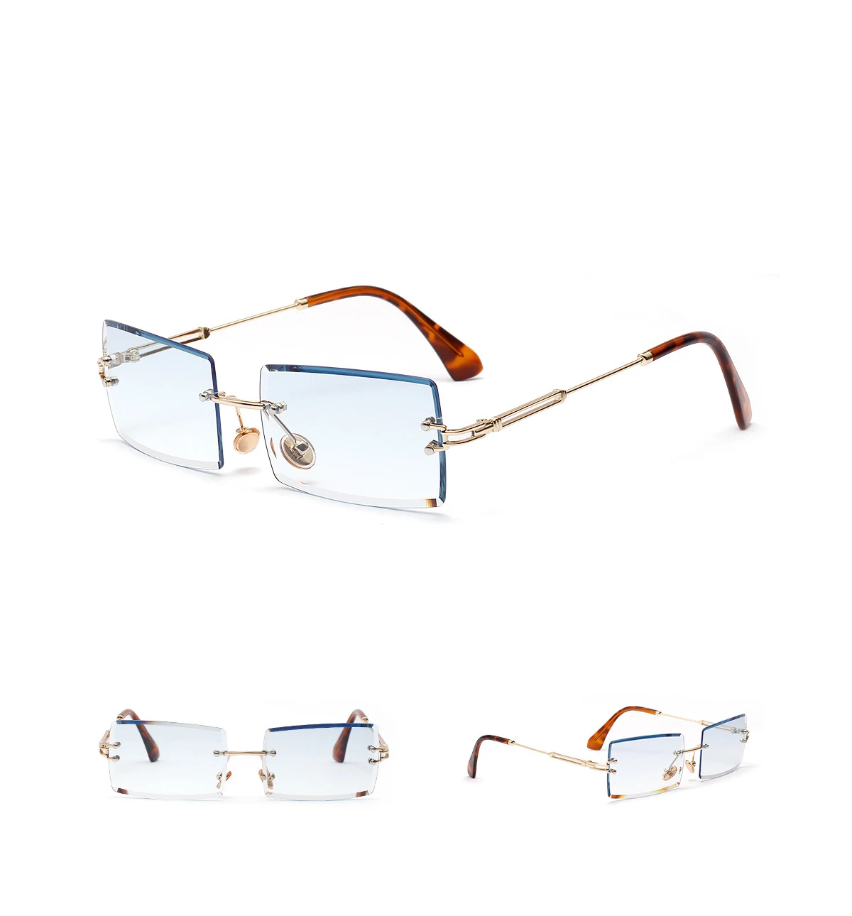 Square Sunglasses Women New Fashion Vintage Borderless Diamond Trimming Luxury Brand Designer Ladies Oculus UV400 Eyewear