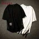 Футболка Zongke Мужская в стиле Харадзюку, белый винтажный Топ в стиле хип-хоп, одежда на лето, 2022