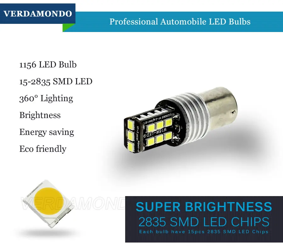1 шт. высокое качество 1156 BA15S P21W 15 SMD 2835 Canbus светодиодный авто лампы индикатор поворота светильник s парковочный светильник DC 12 В белая лампа