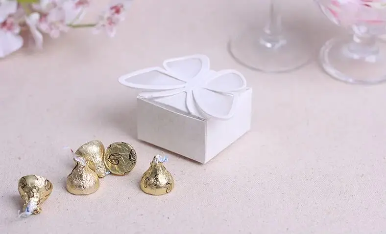 Милый 3D Белый Цвет Бабочка weding Вечеринка Детский душ Крещение конфеты коробка 20