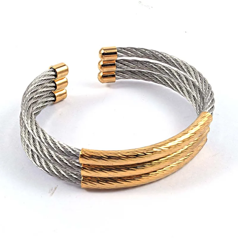 Новые модные браслеты из Проволочной проволоки ювелирные изделия нержавеющей