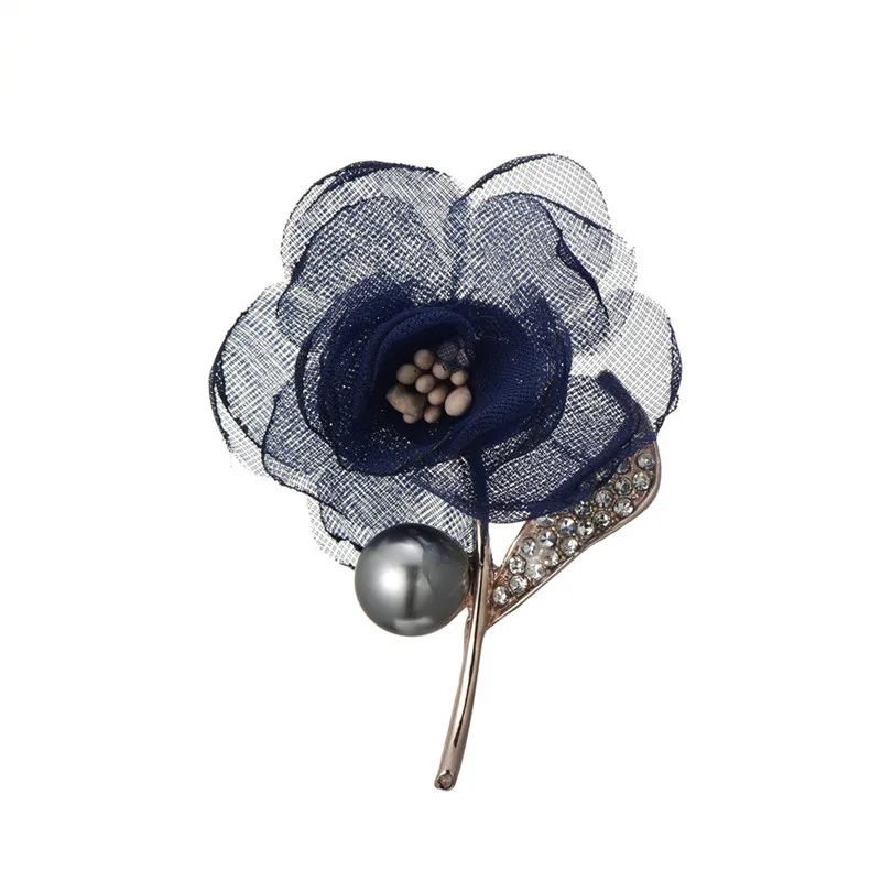 Жемчужная ткань цветок булавки брошь розовое платье кардиган на воротник
