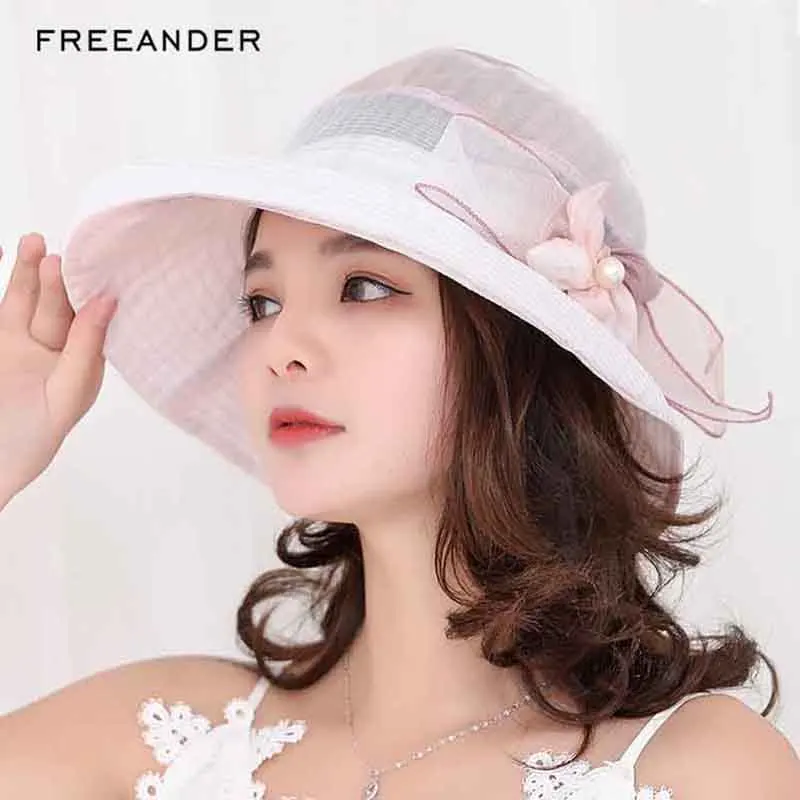 Женские шляпы от солнца Freeander летняя пляжная широкополая шляпа с кантом Sombreros Mujer