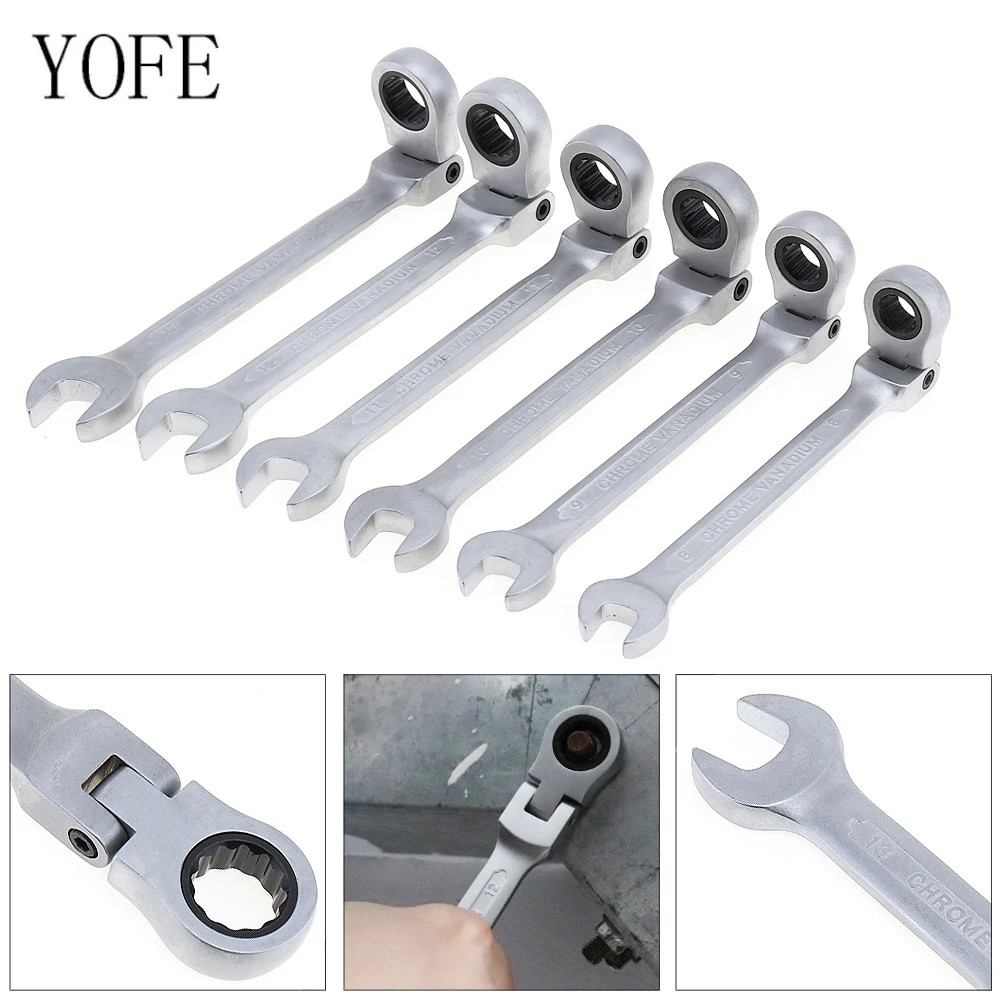 Набор гаечных ключей с храповым механизмом 6 шт./лот 8 13 мм|combination spanner set|spanner setratchet