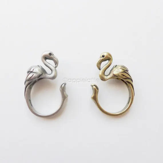 Минимальный 1 шт. кольцо в виде фламинго полировать ювелирное изделие кольца