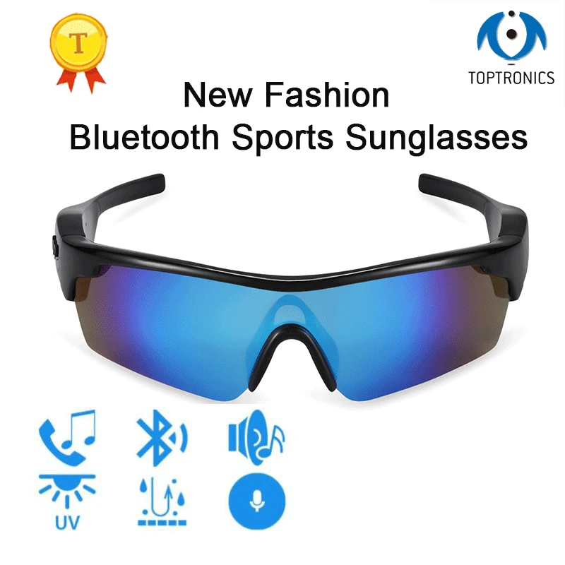 Bluetooth Смарт спортивные солнцезащитные очки беспроводные стерео музыкальные солнцезащитные очки Спортивная гарнитура наушники двойные микрофоны УФ Защита 400 нм