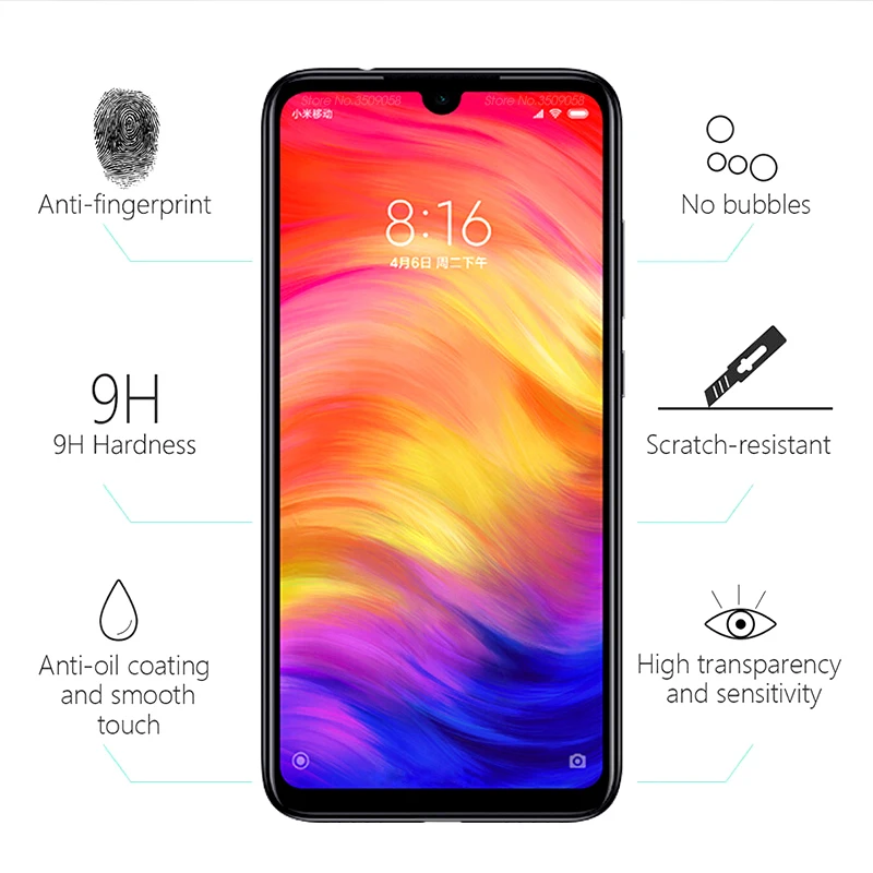 Защитное стекло для xiaomi redmi note 7 ksiomi readmi note7 защита экрана не листовая камера xaomi