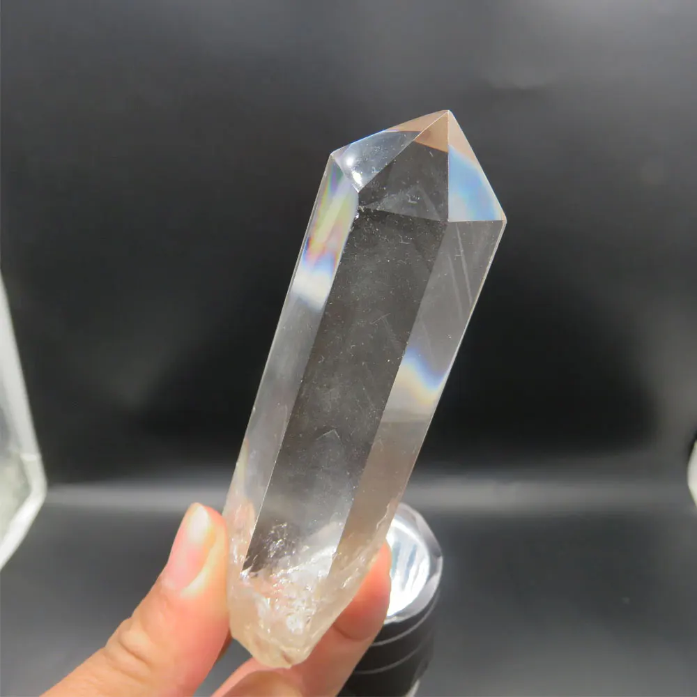 Редкий 122 г натуральный камень прозрачный кварц кристальная палочка + пирамидная