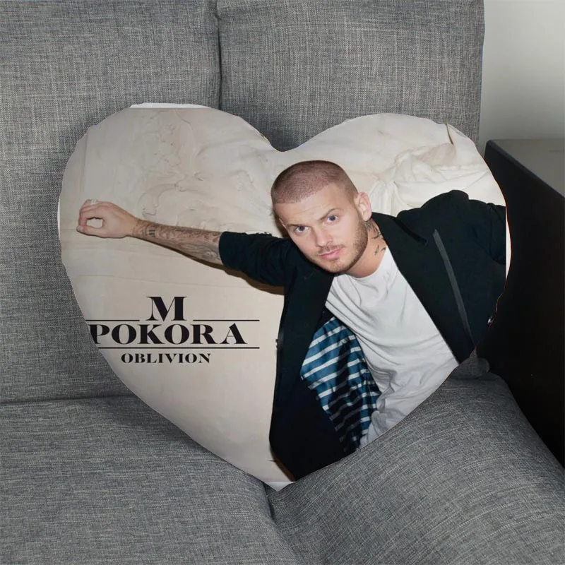 Custom M. Pokora сердце Форма Наволочка на молнии наволочка свадебные туфли для дома или