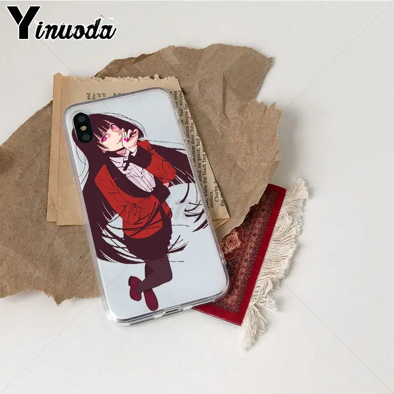 Yinuoda Kakegurui аниме прозрачный ТПУ мягкий резиновый чехол для телефона iPhone X Xs Xr XsMax 10 7