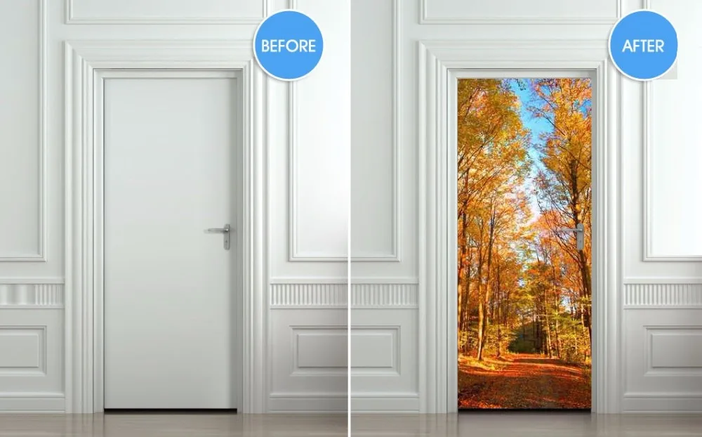 DIY 3D стены Стикеры росписи домашний декор осень аллея лесная дорожка Съемная