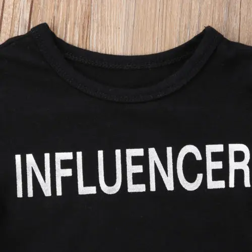 Повседневная футболка для маленьких девочек топы + джинсовые шорты 2