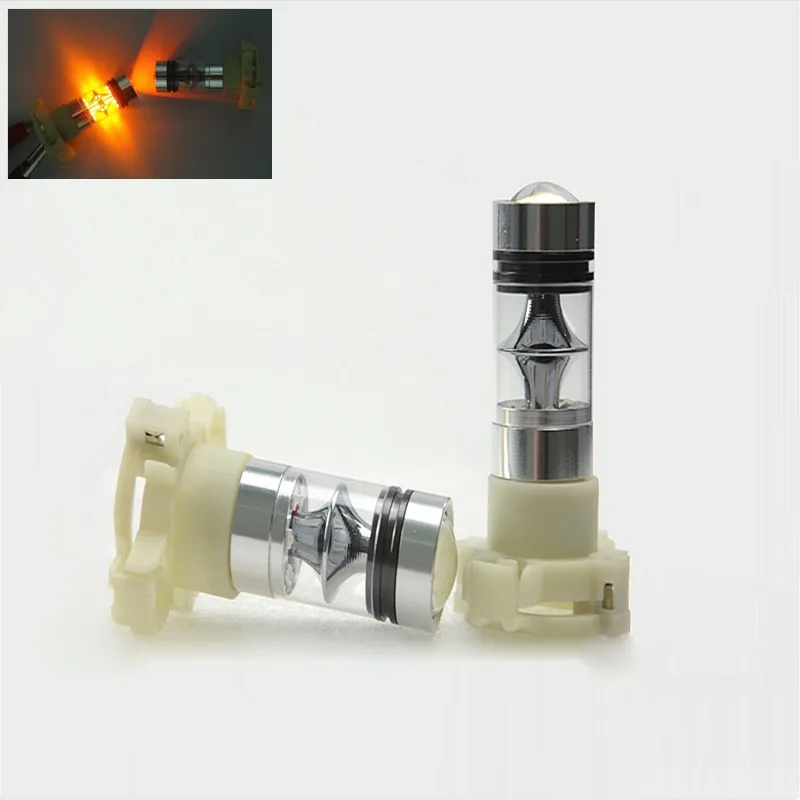 

2 шт. Янтарный/оранжевый PY24W КРИ чипы плазмы СИД прожекторная лампа 75 Вт без ошибки автомобильный указатель поворота светильник DRL мигающий с...