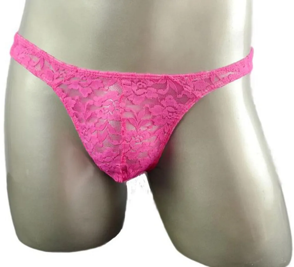 

Rose Lace sexy translucent thong and G-string T pants Men underwear mix colors ZJH0600t