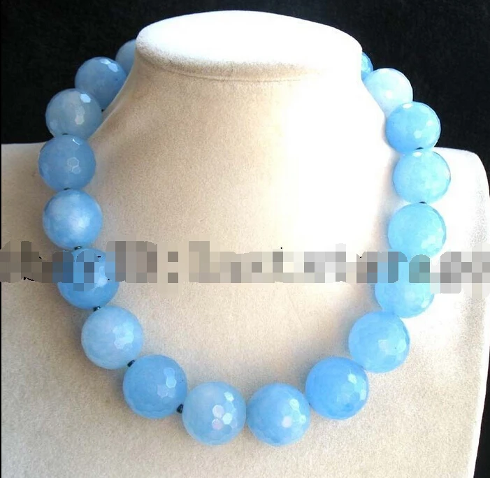 FREE SHIPPING wholesale blue sponge kyanite 20mm round faceted necklace 17.8&quot nature beads | Украшения и аксессуары