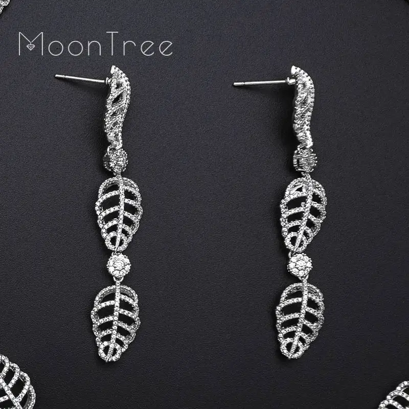 MoonTree роскошный эксклюзивный набор из листьев фианита для свадьбы помолвки
