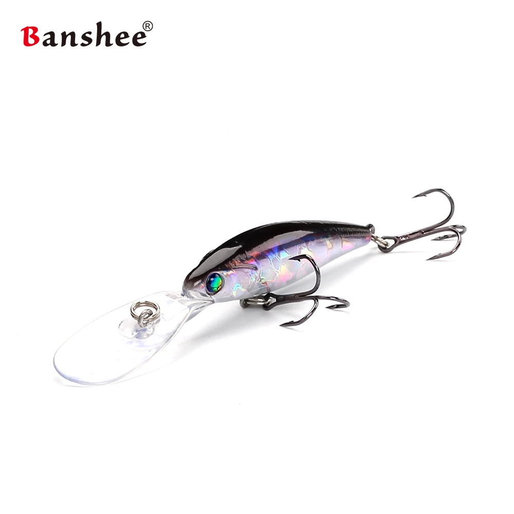 Banshee 65mm 5.8g Jerkbait Lure Deep Diving Wobblers For Pike Perch Black Minnow Crankbaits Fishing Lures Hard Bait For Floating