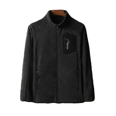 men dark gray WOLFONROAD, уличная флисовая куртка для мужчин и женщин, теплая зимняя ветровка, походная спортивная куртка, пальто, ветрозащитная горная ткань - Цвет: men dark gray