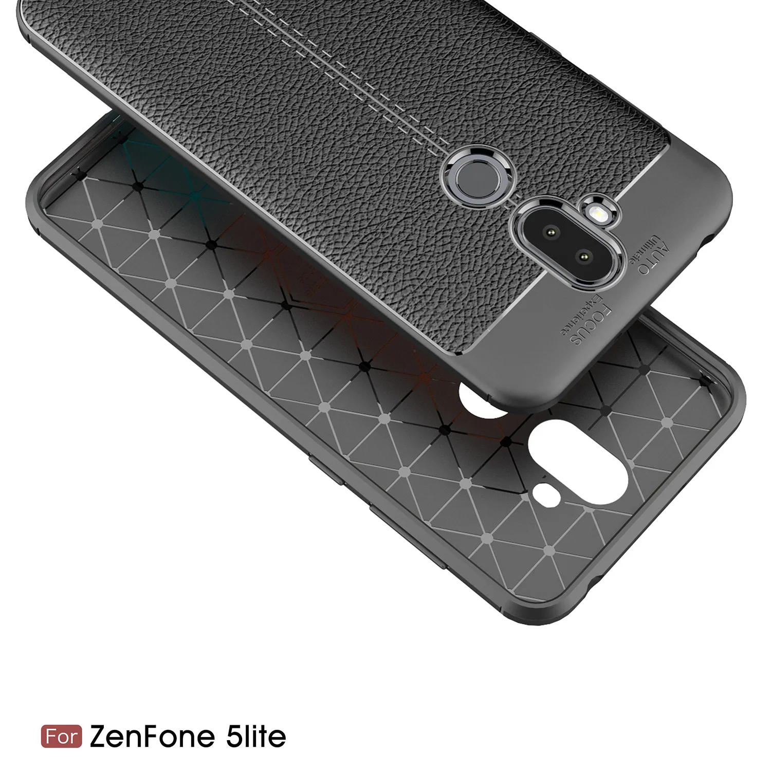 Для Asus Zenfone 5 lite Дело искусственная кожа задняя крышка Мягкие TPU Роскошный чехол