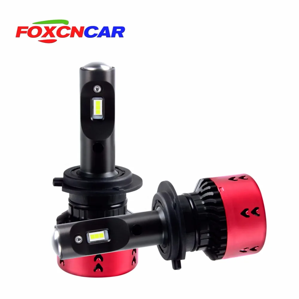 Foxcncar светодиодный фар автомобиля лампы H7 H15 H4 Canbus мини H1 H3 H11 9005 9006 9012 6500k 12V 24V со