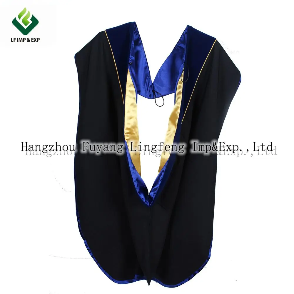 Бесплатная Доставка Моды Унисекс Deluxe Doctoral Hood 100% Полиэстер Матовая Выпускной