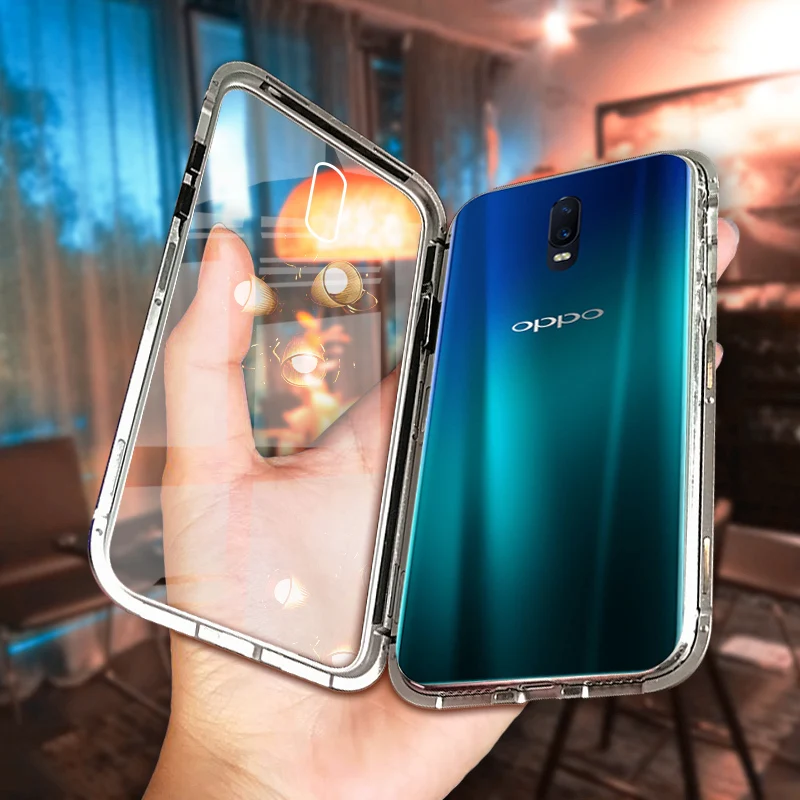 Магнитный флип-чехол для OPPO Realme 3 Pro чехол s Закаленное стекло задняя крышка Oppo R17 Pro R15 мечта зеркальный бампер Realme X Lite чехол