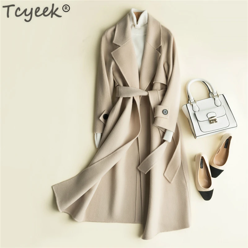 Куртка Tcyeek из 100% шерсти женская зимняя одежда кашемировое пальто женское