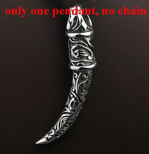 only one pendant FNJ 925 Серебряный панк кулон для женщин и мужчин Изготовление ювелирных изделий чистый S925 тайский серебряный волчий Клык подвеска в форме зуба - Окраска металла: only one pendant