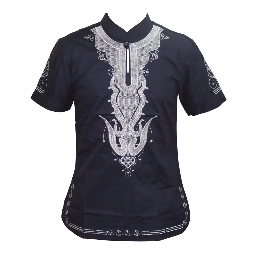 Летняя футболка с вышивкой Mr Hunkle Мужская коротким рукавом и воротником-стойкой