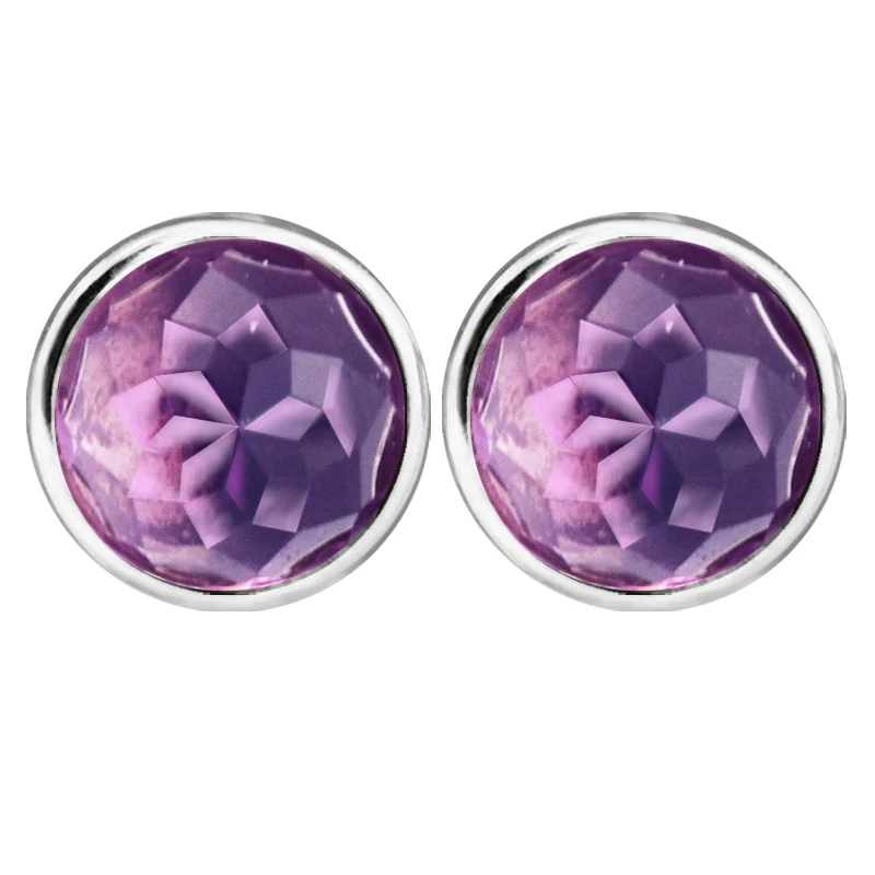 Женские серьги-гвоздики с аметистом серебро 100% пробы | Украшения и аксессуары